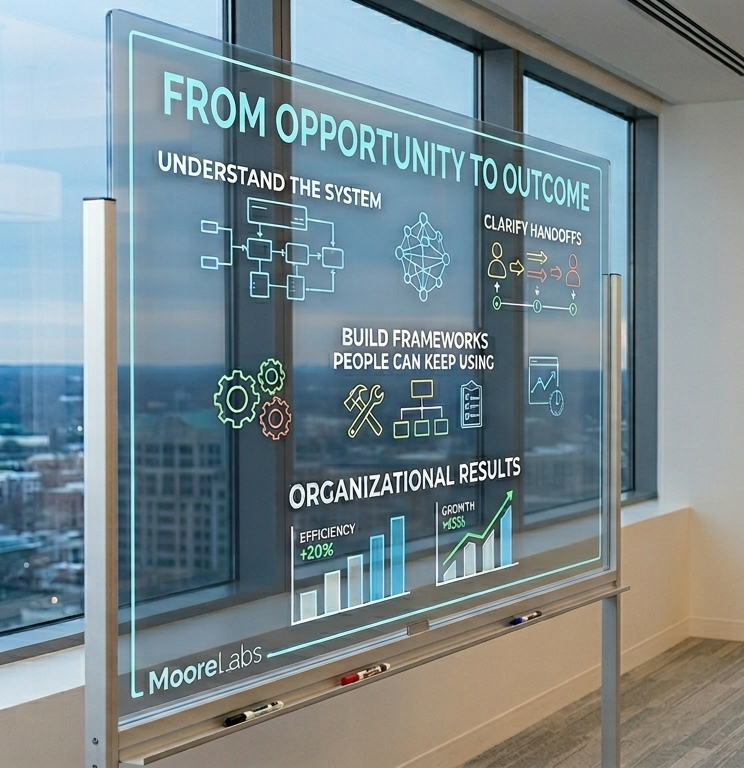 MooreLabs operating architecture and infrastructure visual